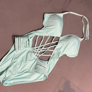Mint green one piece swimsuit